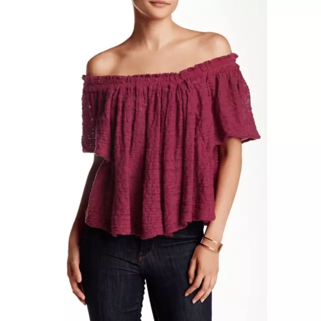 Free People Frills & Thrills Off Shoulder Top NWOT