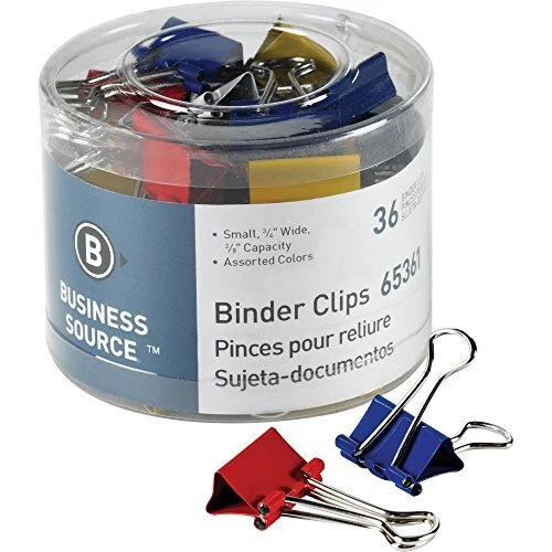Small Binder Clips- Pack of 40- Assorted Colors (65361)