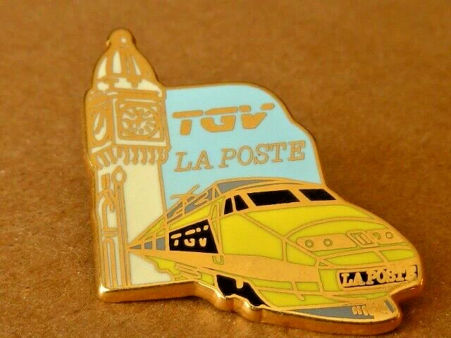 Pin's TGV SNCF Rare - Fond Doré - Ballard - Téléphone - Zamac - Jaune