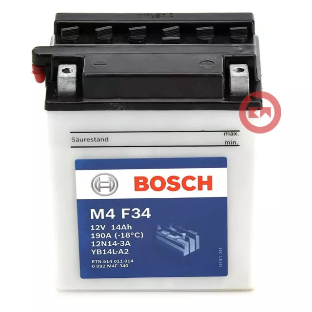 Batteria Bosch M4 F34 Yb14L-A2 12V 14Ah Spunto 190A Moto - Scooter 2