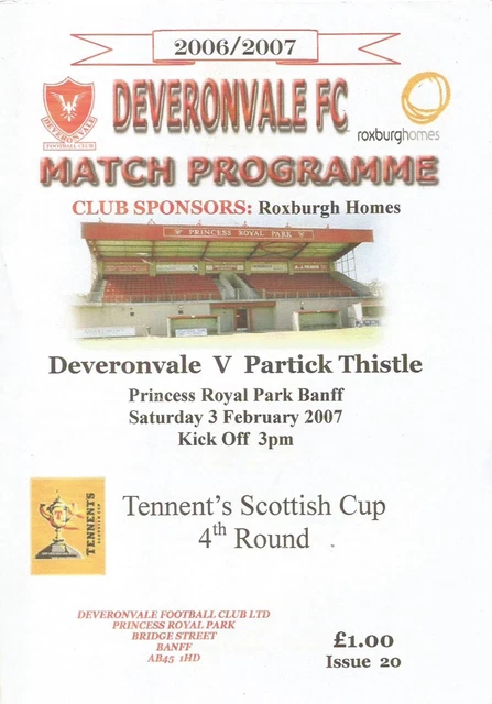 2006/07 Prog DEVERONVALE v PARTICK TH (Scottish Cup 4)