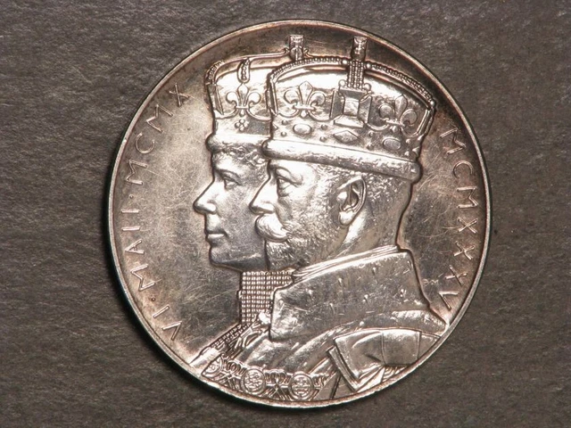 GREAT BRITAIN-MEDAL 1935 George V Jubilee 32mm 15.5 Grams Silver UNC