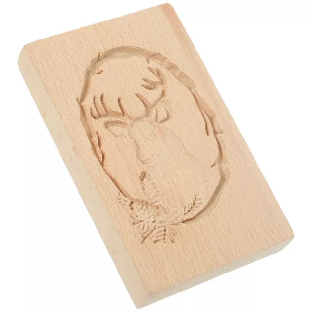 Fondantformen Rentier-Cookie-Stempel Keksausstecher Holz Fudge