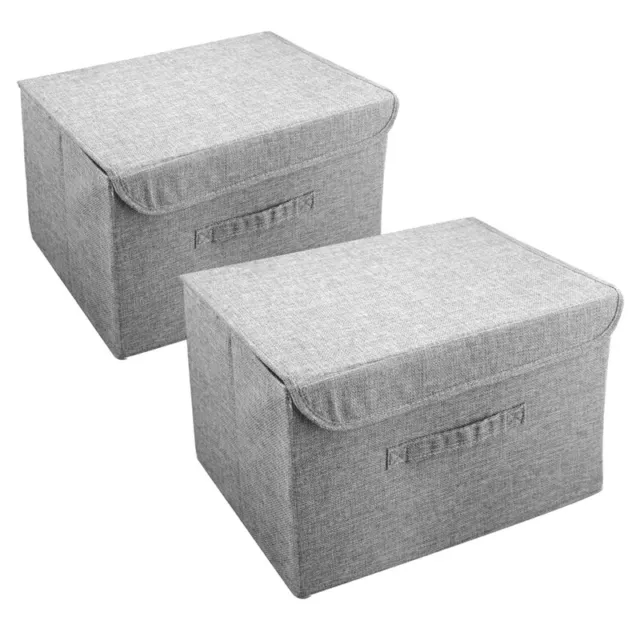 2 Pack Foldable Storage Boxes with Lids,Storage Baskets Containers8888