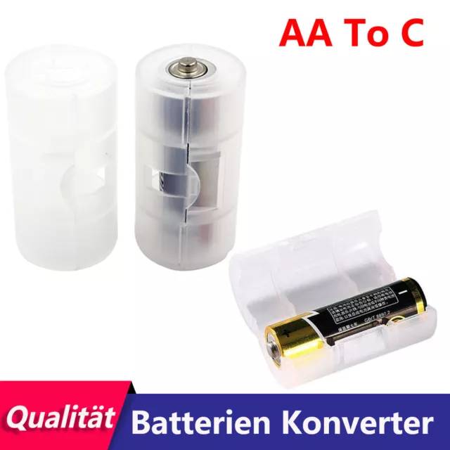 AA zu C Batteriehalter für je AA Batterien auf Mono C Adapter Konverter Akku