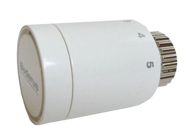 Buderus Thermostatkopf BD1-W0 Mit Nullstellung – Für Logafix Heizkörper, Weiß, 6–28 °C