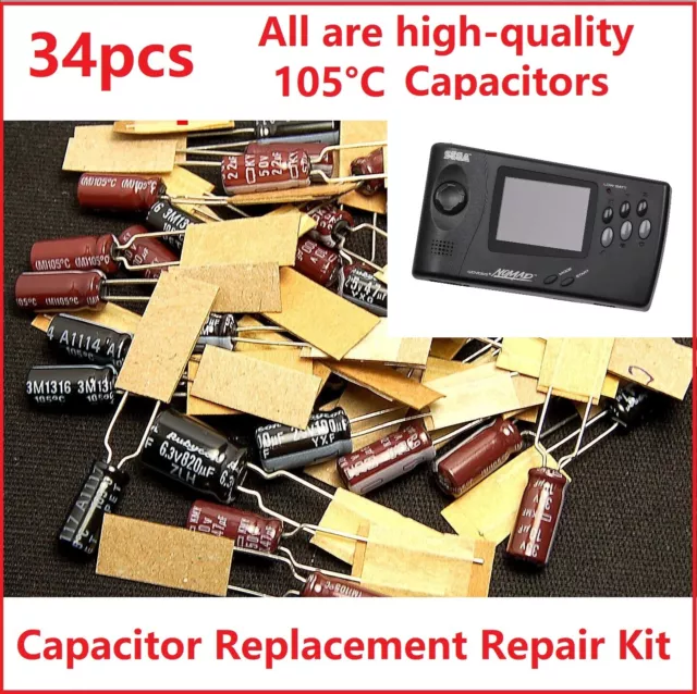 Sega Nomad Consol Capacitor Replacement Kit /Fix no sound / power 34x Radial Cap