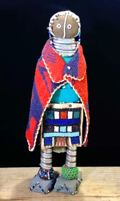 South African Ndebele Beaded Doll 14” South Africa Folk Art/ Tribal Initiation