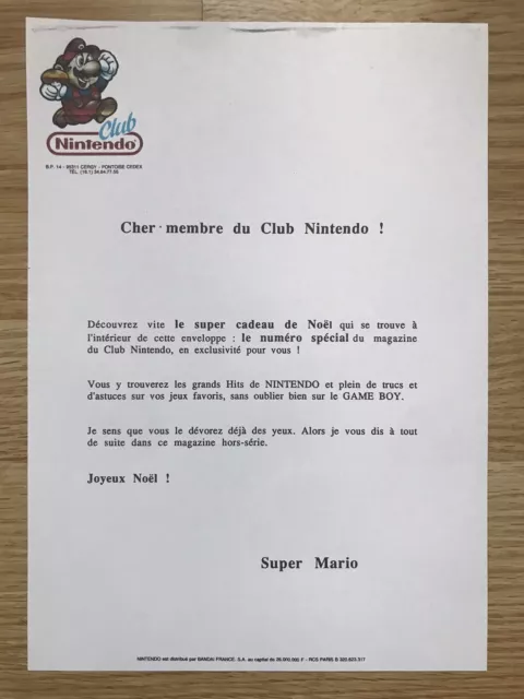 Lettre Super Mario du magazine Hors serie « Club Nintendo Classic » FR Noel 1991