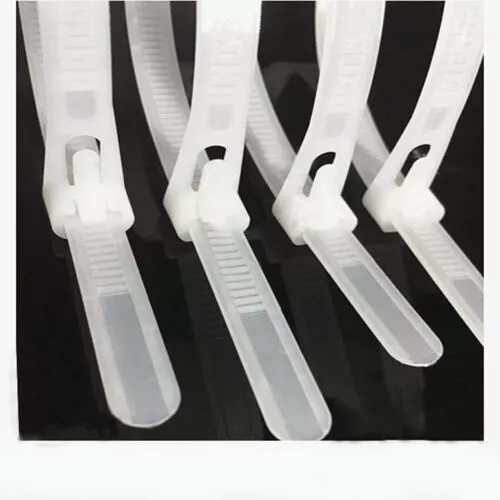 Reusable Nylon Cable Ties Releasable Self-Locking Wire Tidy Strap Fasten Bundle