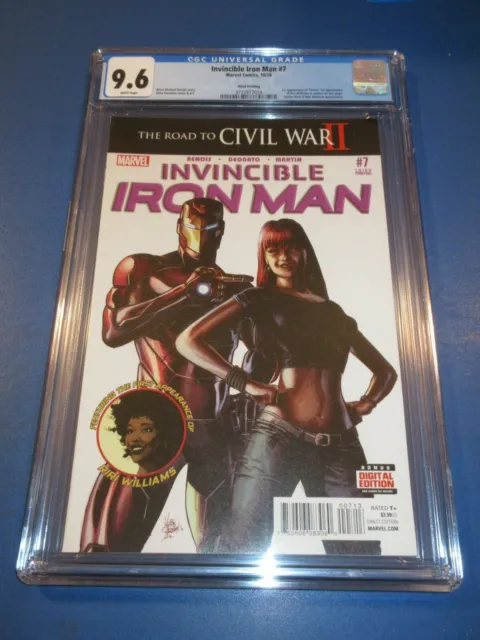 Invincible Iron Man #7 3rd print 1st Riri Williams Key CGC 9.6 NM+ Gorgeous Gem