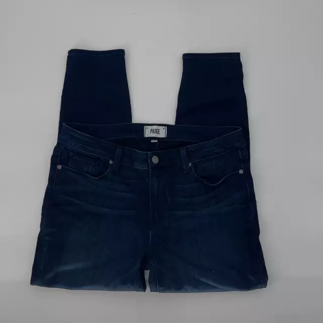 Paige Womens Verdugo Crop Midlake Skinny Denim Jeans Dark Wash Size 31 2