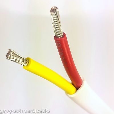 16/2 AWG Gauge Marine Grade Wire, Boat Cable, Tinned Copper, Flat Red/Yellow