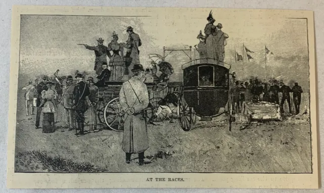 1894 Rivista Incisione ~ At The Cavallo Races