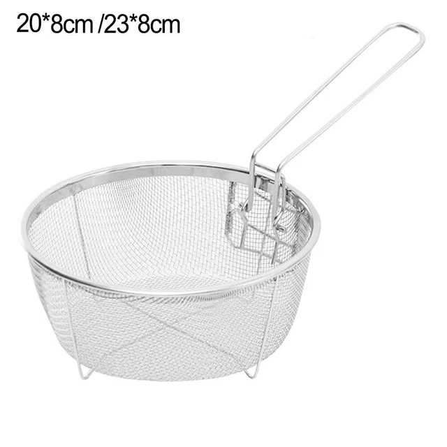 Fry Basket Kitchenware 1pcs Corrosion Resistance Detachable Light Silver