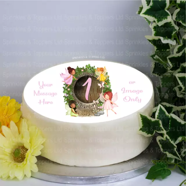 Magical Fairy Door Any Age (1-10) / Message Choice 8" Icing Sheet Cake Topper