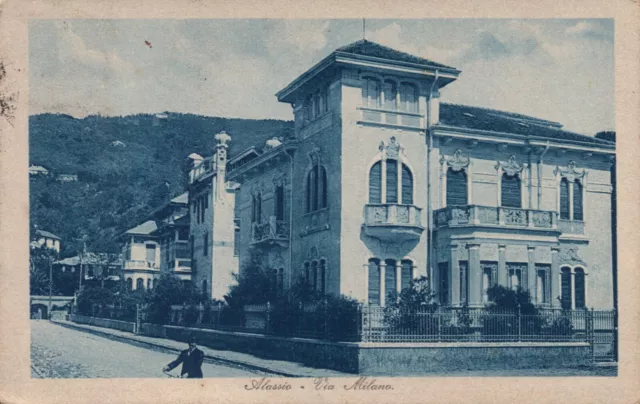Cartolina Di Alassio - Via Milano - Vg 1918