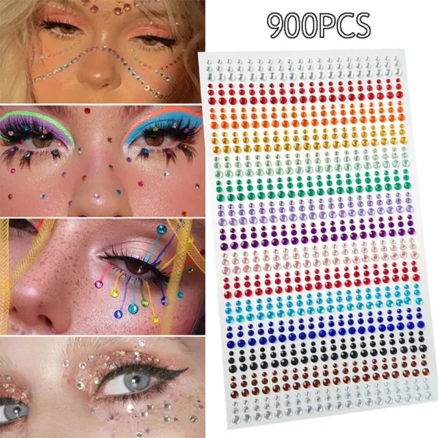 900 Uds Pegatinas De Ojos De Diamante Diamantes De Imitación 3D Decoraciones <