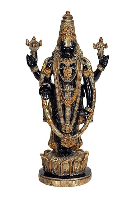 Brass Lord Tirupati Balaji Venkateshwara Statue God Idol 16" Figurine 13.95 lbs