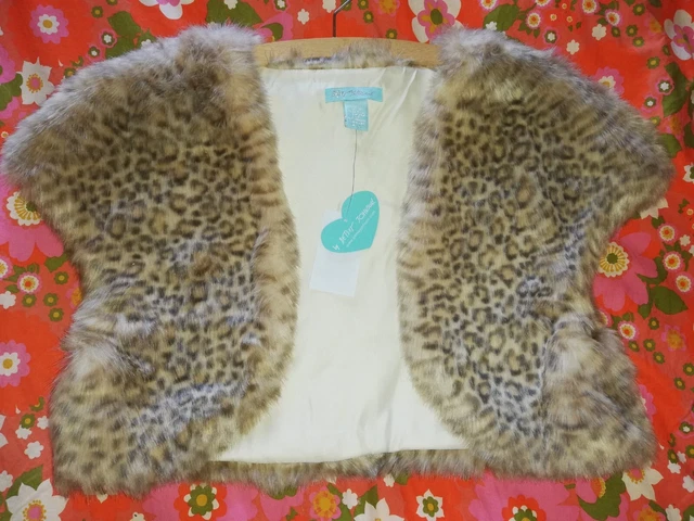 Betsey Johnson Stamp pelliccia con stampa leopardata nuova con etichette l/xl damigella d'onore