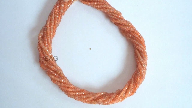 AAA natürlicher orangefarbener Zirkon, facettierte Perle, natürlicher...