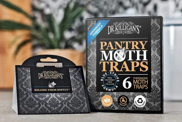 Premium Pantry Moth Traps with Pheromones Prime | Non-Toxic Sticky Glue Trap fo