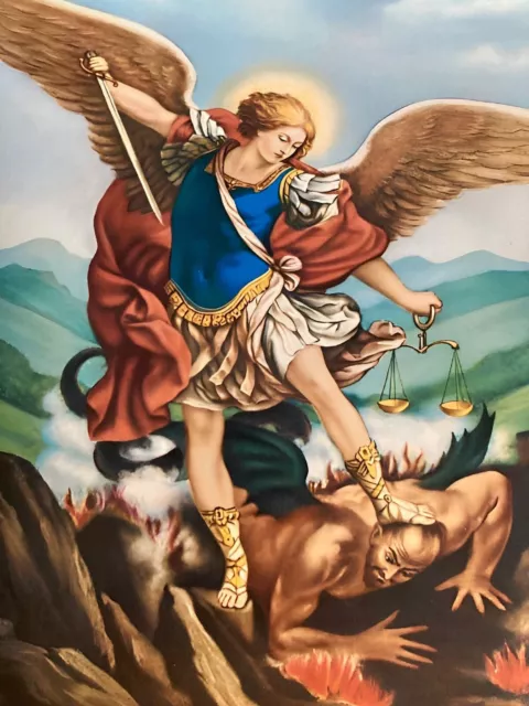 St Michael Archangel Defend Us In Battle Holy Picture 8X6