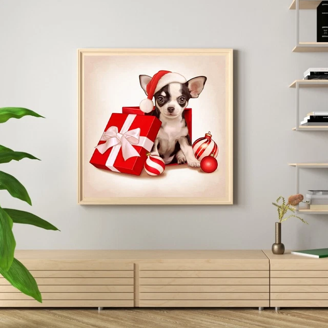 Christmas Gift Chihuahua 5D DIY Diamonds Painting Kits Full Round Drill (B5546)