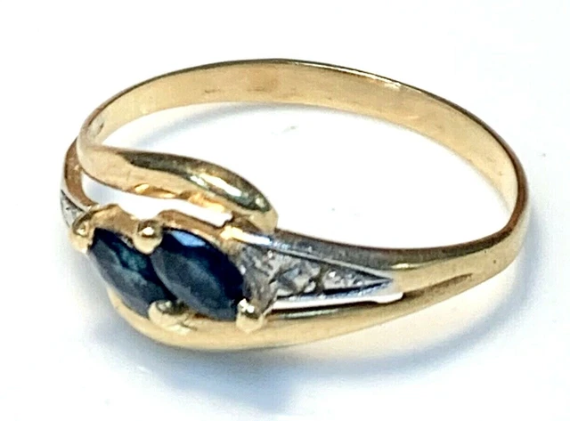 Bague En Or 18 Carats Sertie De Saphirs - Taille 51 - Poids 1,40 G - Très Bon état