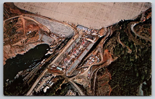 Vintage Postcard CA Feather River Oroville Dam Aerial Under Construction ~895