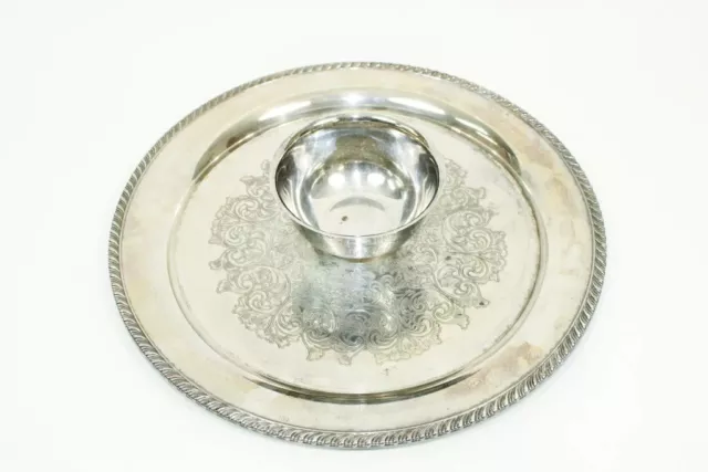 1930s-1940s Silver Plated William A. Rogers Oneida Ltd Crudité Serving Tray