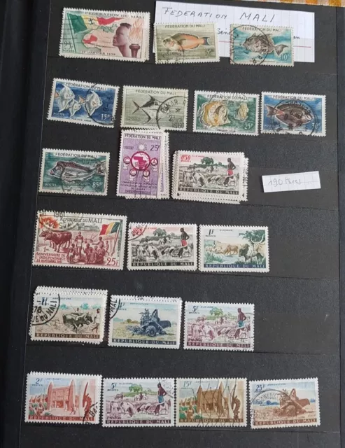 190 Timbres Du Mali Majorité Oblitérés Et Neufs .