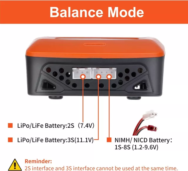 25W/3A Balance Charger For 2S 3S LiPo/2S 3S LiFe/1-8S NiMH Battery RC Drone Car 3