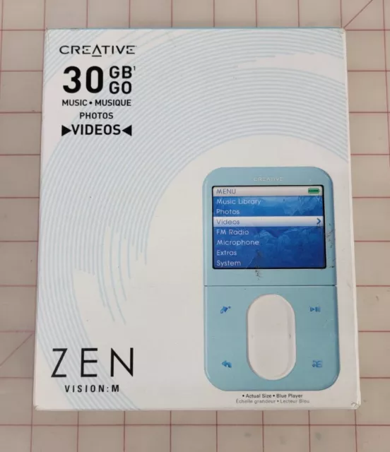 Creative ZEN Vision:M Blue ( 30 GB ) Digital Media Player UNTESTED