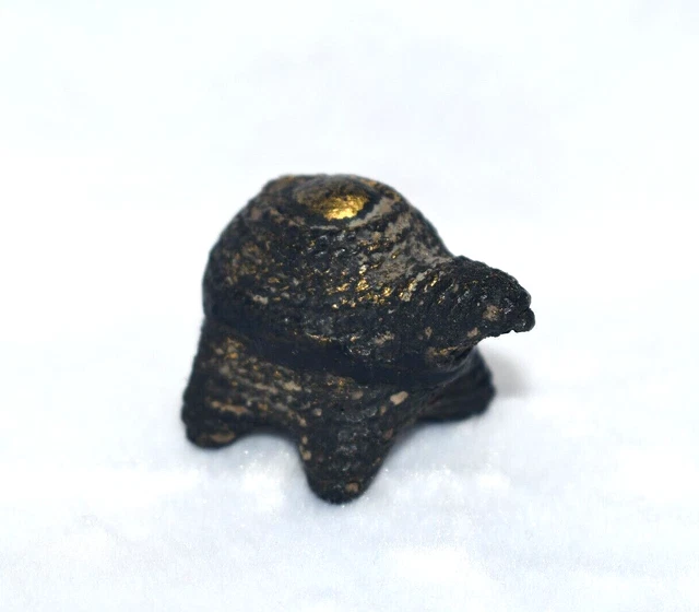 Old South east Asian Stone Turtle Figurine covered with Minor Gold Flakes