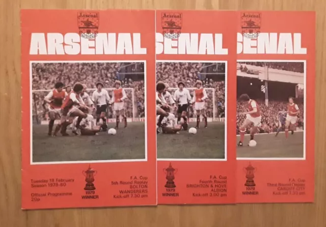 Arsenal 1979/80 Home FA Cup Programmes from menu