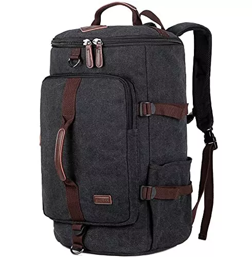 Men Canvas Travel Duffel Backpack Hiking Rucksack Laptop Sports Weekender Bag