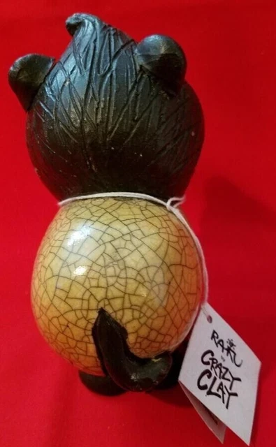 Südafrika handgefertigte verrückte Ton-Raku-Keramik 6,5"" Löwenfigur 6