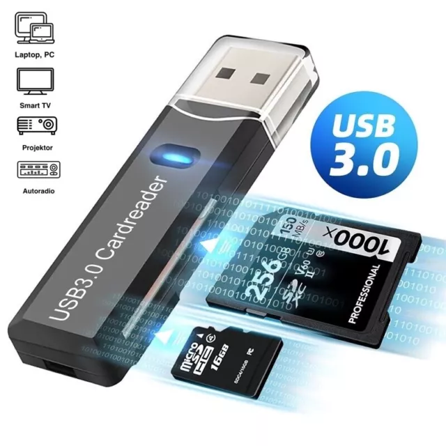 USB 3.0 Kartenleser Stick Card Reader Kartenlesegerät Micro SD XC Card Adapter