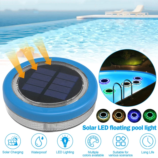Solar Powered LED New Underwater Pool IP68 Lamp Pond Light Swimming Floating