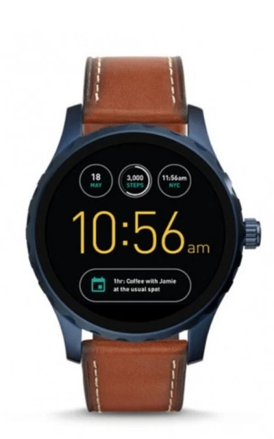 FOSSIL Q MARSHAL FTW2106 Men s Brown Leather Digital Smart Watch