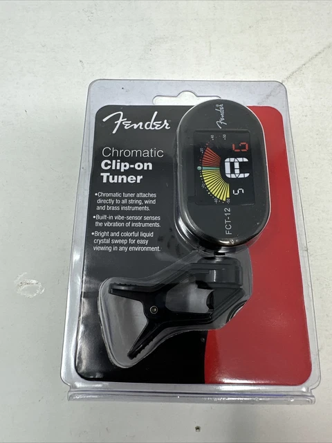 New Fender Fct-12 Cip On Guitar Chromatic  Tuner With Battery, New