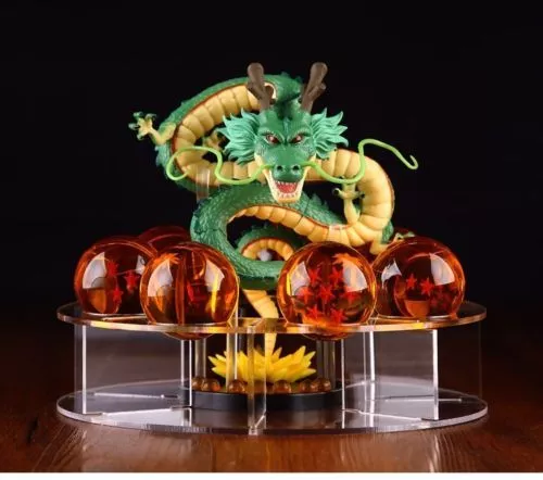 New JP Anime Dragon Ball Z Stars Crystal & Dragon Shenlong & Display Bracket