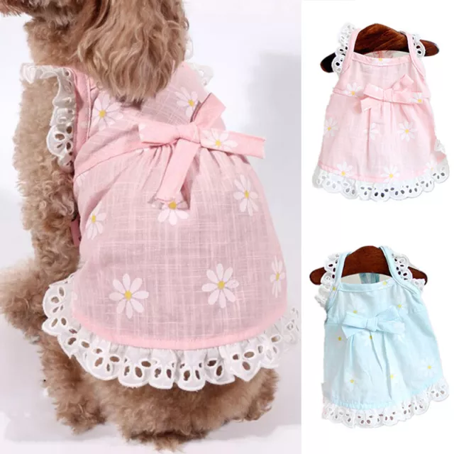 Pet Vêtements Chiot Petit Chien Chat Coton Dentelle Jupe Tutu Princesse Robe  *