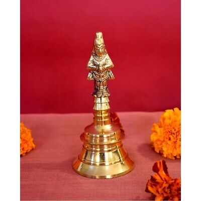 Solid Brass Hand Call Bell Decorative Wedding Bells Service Bell Arti Pooja Bell