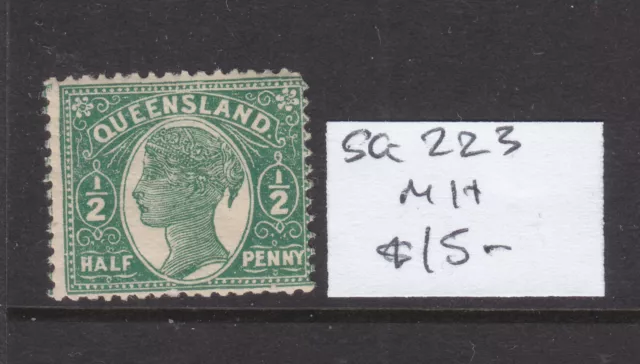 QLD SIDE FACE QV  1/2d GREEN   SG 223  MH