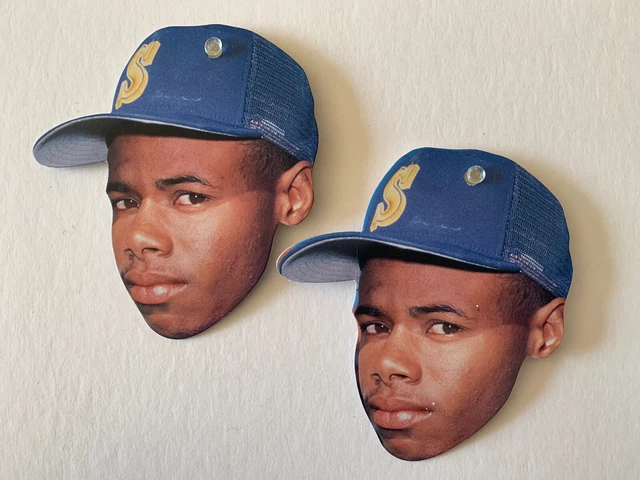 (2) 1990 Topps Heads Up #5 Seattle Mariner HOFer Ken Griffey, Jr Pin Up Cards