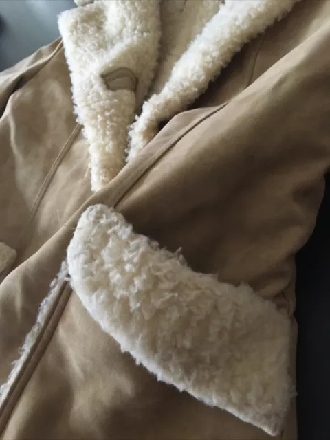 Veste manteau vintage années 70 Bermans peau d'agneau shearling cuir - collier boucle taille 42 3