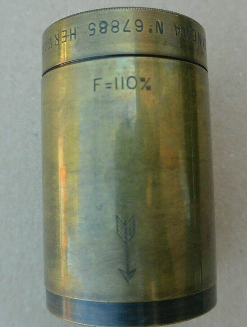 Objectif De Cinéma Vintage Hermagis Paris - Laiton - Focale 110 Mm - N° 67885