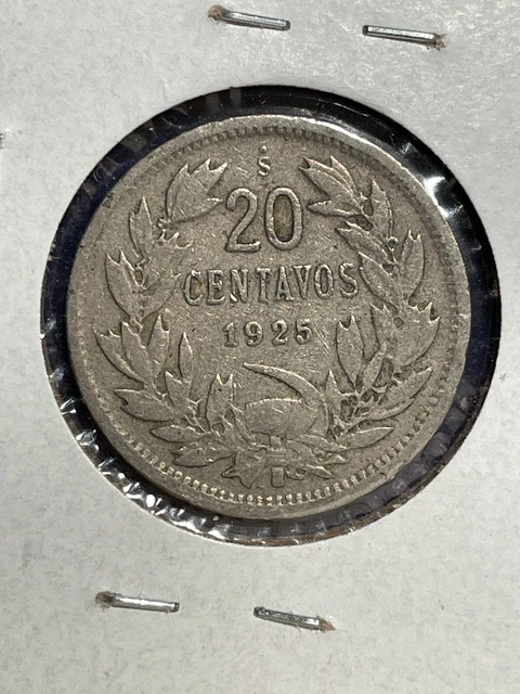 1925 - 20 Centavos Coin from Chile, nice circulated coin